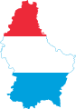 Flag map of Luxembourg smallest white